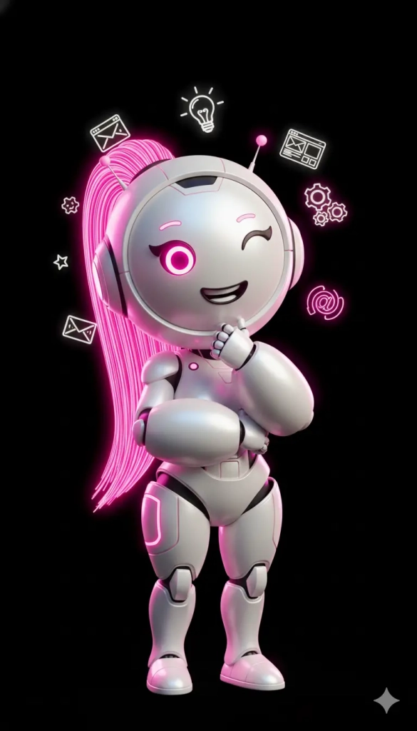 robot kelly thinking brainstorming